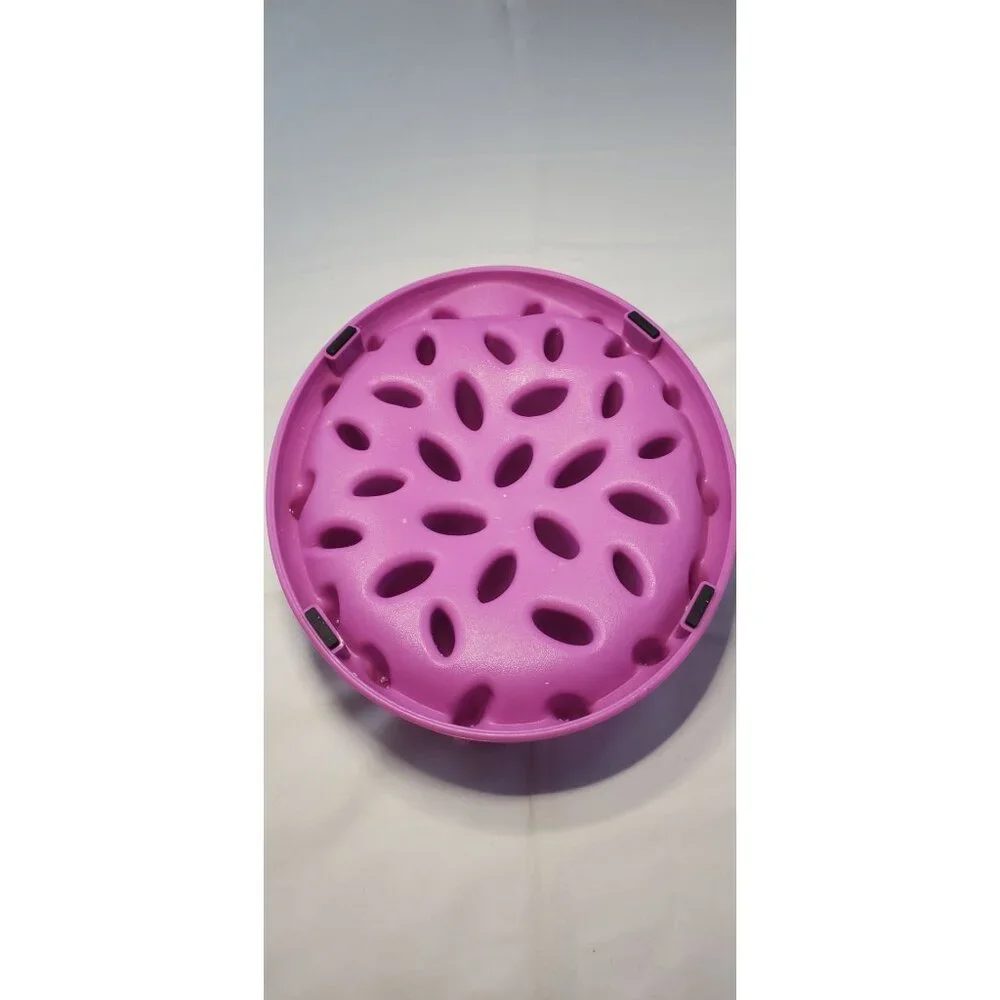 Catch Interactive Cat Dog Feeder Pet Slow Down Eating Bowl Pink